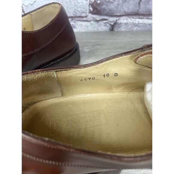 PRINCIPE Brown Leather Square Toe XL Light Oxfords Lace Shoes Men Sz 10D US/43EU main image 8